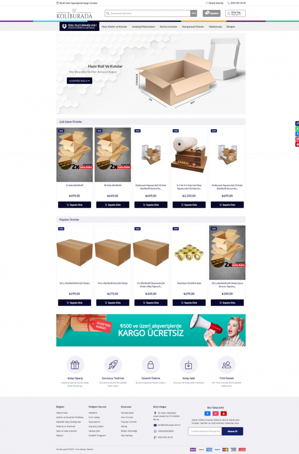 E-Ticaret Sitesi koliburada.com.tr Web Site Tasarımı & Yazılımı