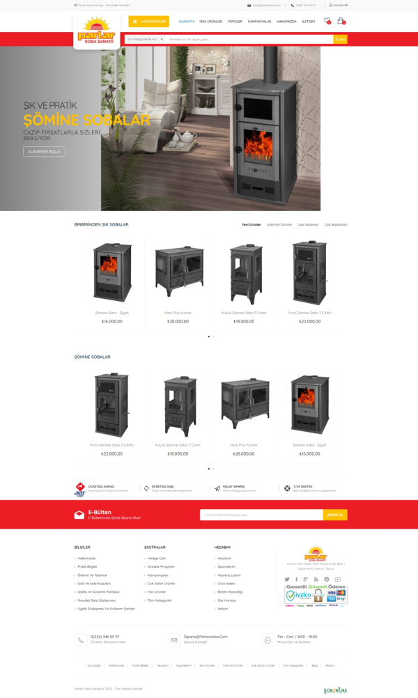 E-Ticaret Sitesi parlarsoba.com.tr Web Site Tasarımı & Yazılımı
